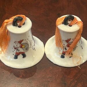 Vintage Porcelain Christmas Bell/Ornament 1940’s/1950’s Made in Japan